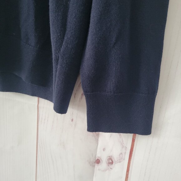 Express Men’s XL Merino Wool Crew Neck Sweater, Navy Blue, NWT - Picture 2 of 8